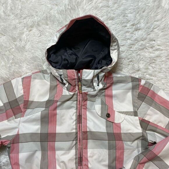 FIREFLY Ski Jacket Coat White Hooded Checkered Size Large Nancy Full Zip Hooded - Picture 5 of 10